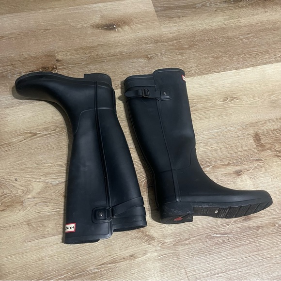 Hunter Original Matte Black Tall Rain boots Women 6 - Picture 4 of 15